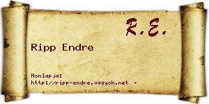 Ripp Endre névjegykártya